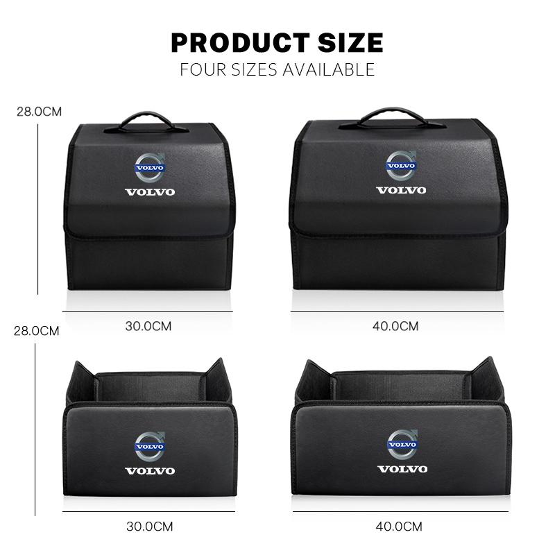 Volvo Car Trunk Leather Storage Box Foldable Auto Organizer Bag For Xc60 Xc90 V40 V60 S60 V50 V90 S80 C40 XC40 V70 XC70 C30 C70 CY0