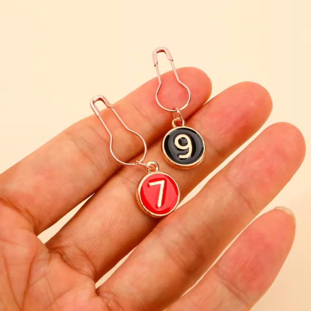 10Pcs/Pack Small Crochet Locking Stitch Markers Enamel Charm Needle Clip Counter Chains Sewing