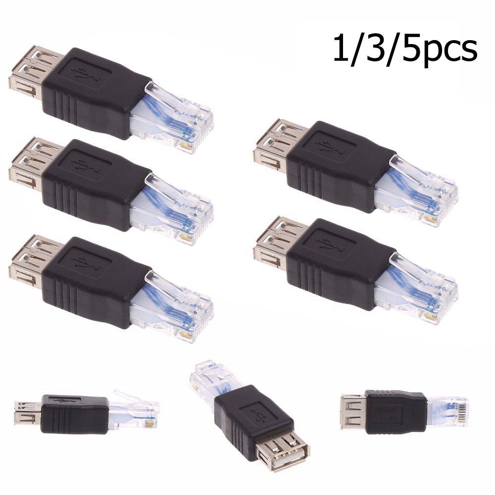 Разъем-переходник Сеть LAN USB Тип A гнездо на RJ45 штекер Адаптер Ethernet для роутера Штекер-розетка