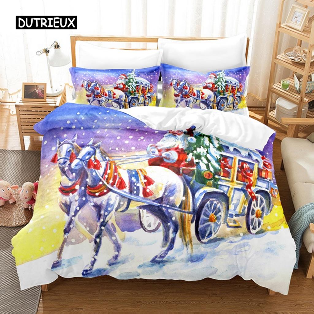 Father Christmas Bedding Set Duvet Cover Set 3d Bedding Digital Printing Bed Linen Queen Size Bedding Set Fashion Design