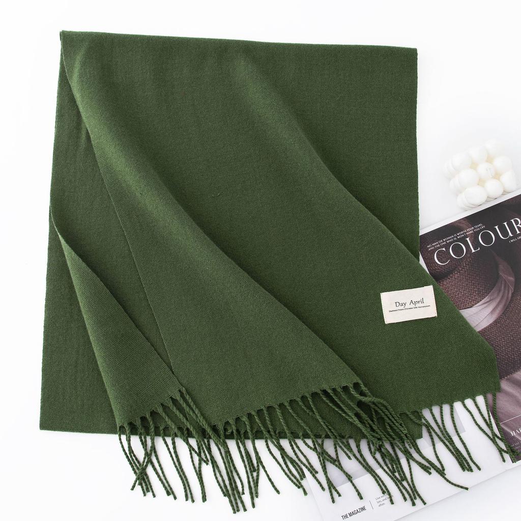 Solid Color Imitation Cashmere Scarf Women's Winter Warm Shawl Neck Scarves