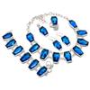 Blue Topaz Gemstone Handmade 925 Sterling Silver Jewelry Set H4p01