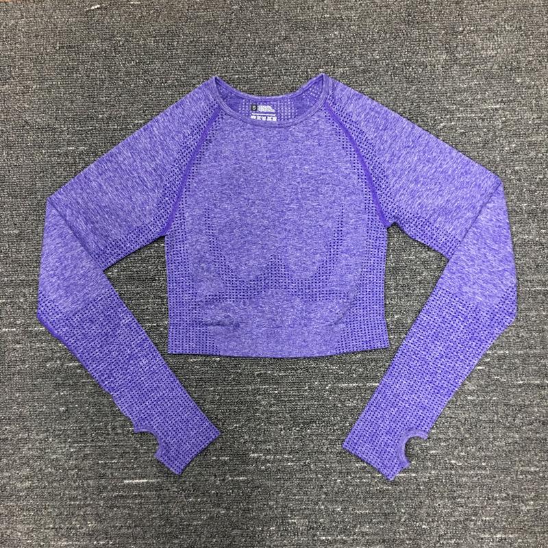 Женский бесшовный костюм для йоги: Топ в горошек с длинным рукавом и брюки с высокой талией, подтягивающие бедра