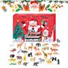 Christmas Advent Calendar with 24 Animal Figures Daily Countdown To Christmas for Kids Interactive Parent-Child Fun Gift Collection