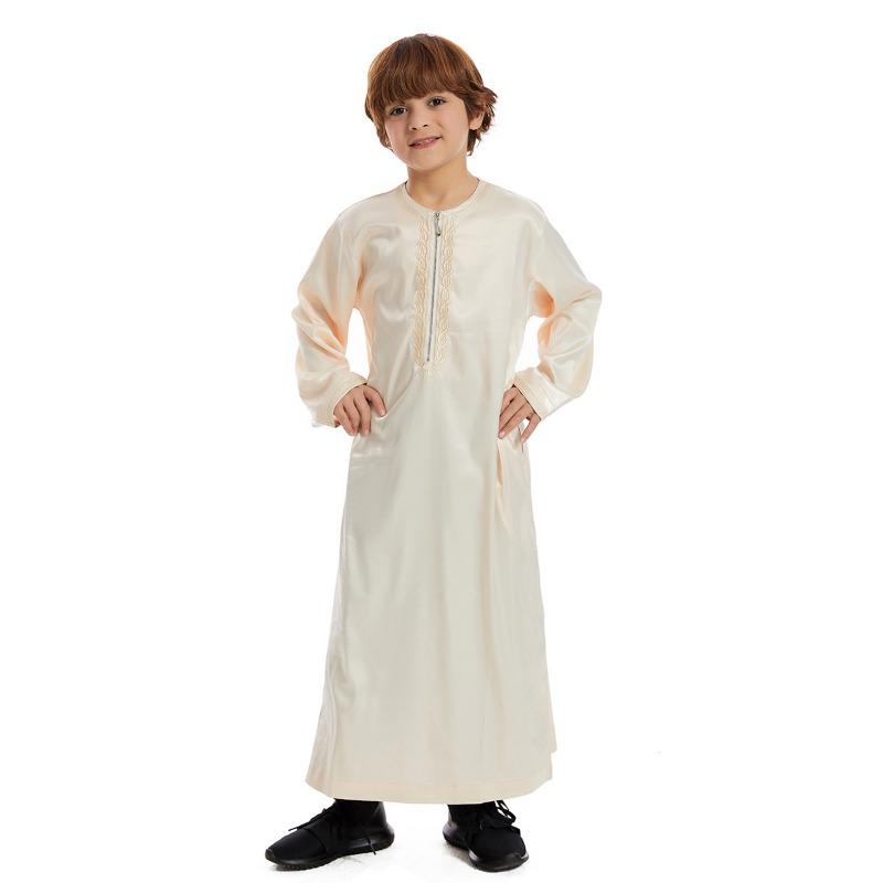 Muslim Saudi Arab Kids Boys Kaftan Robe Dishdasha Abaya Thobe Jubba Thoub Dress