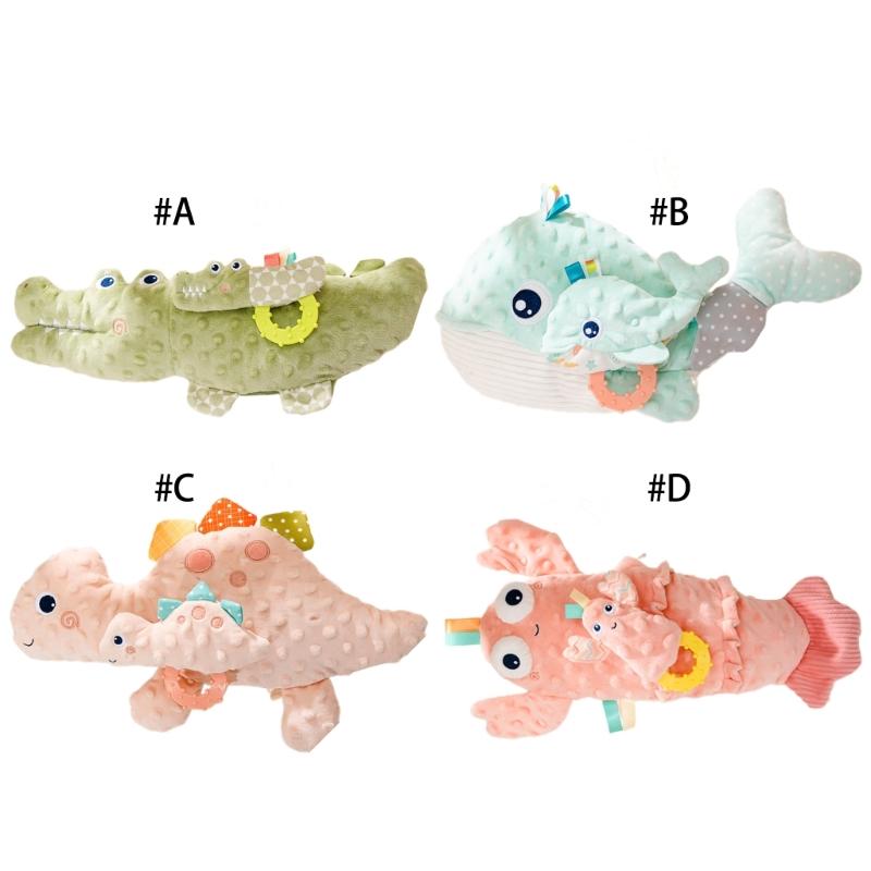 Плюшевая кукла-животное для новорожденных, мультяшная подушка с хвостиком для малыша, успокаивающая игрушка 0-1 год, развивающая игрушка для младенцев