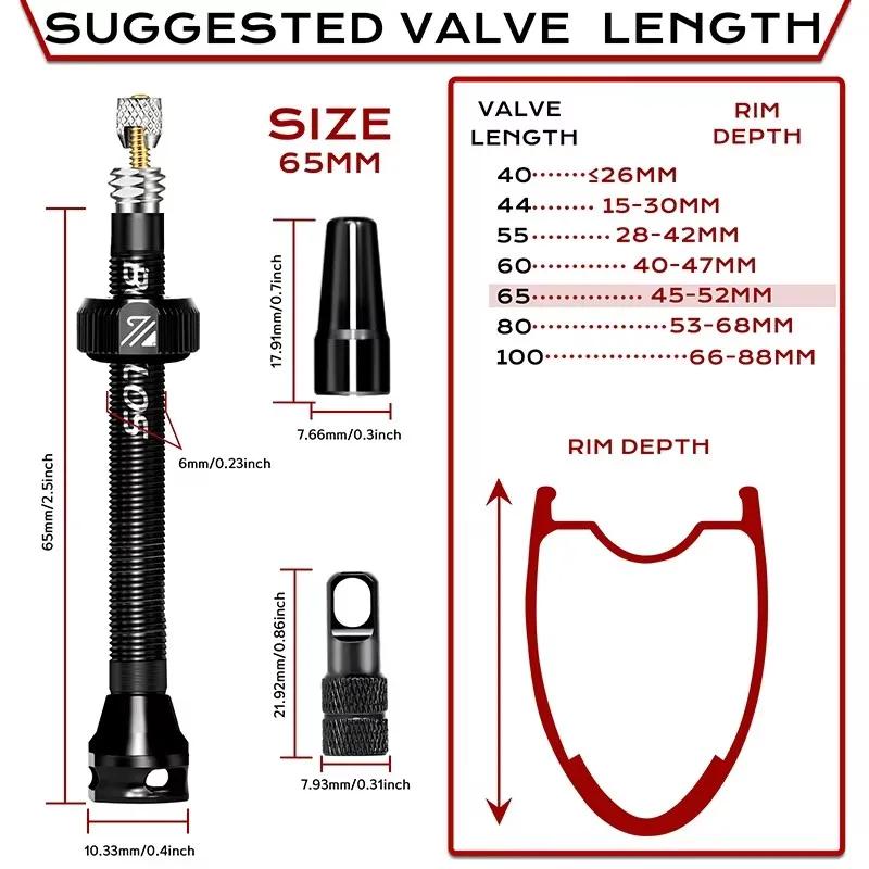 BUCKLOS Bicycle Tubeless Valve MTB Road Bike Presta Tire Valve Aluminum Alloy Mountain Gravel Cycling Valve Nipple Accessories