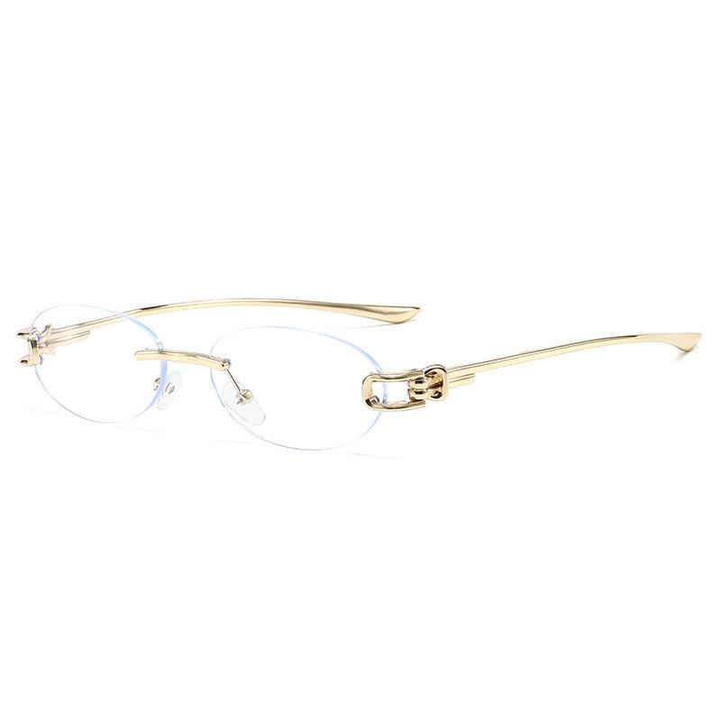 New sunglasses, simple casual frameless sunglasses, high-end glasses, men's and women's street photography, and trendy sunglasses