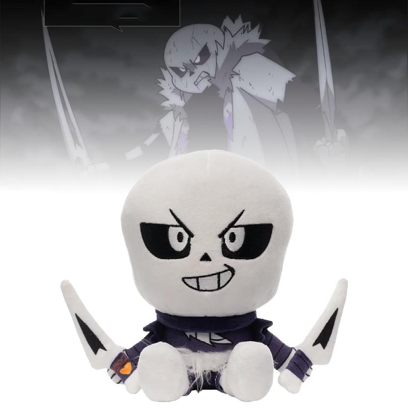 22CM New Undertale Cross Sans Plush Toys Soft Cosplay Cartoon Anime Figure Plushie Peripheral Pillow Doll Fans Kid Birthday Gift