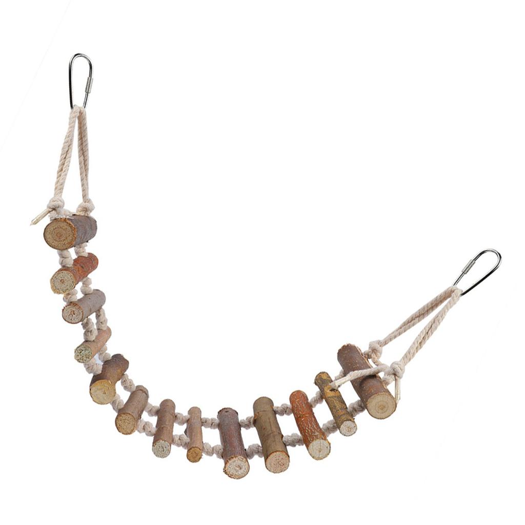 Попугай Натуральная веревка Деревянная лестница Качели Игрушка Подвесной лазательный мостик Птица Домашнее животное Жевательные игрушки для попугаев Хомяк