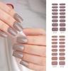 Semi Cured Gel Nail Polish Strips Adhesive Gel Nail Art Sticker Lasting Solid Color Gel Nail Wrap Sticker with Nail File