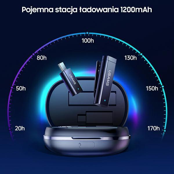 Mikrofon krawatowy bezprzewodowy USAMS ENC 2.4G Lightning