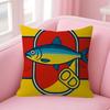 Anime Sardines Art  Pillow Cushion Cover Pillowcase Living Room Sofa Home Decor Customized