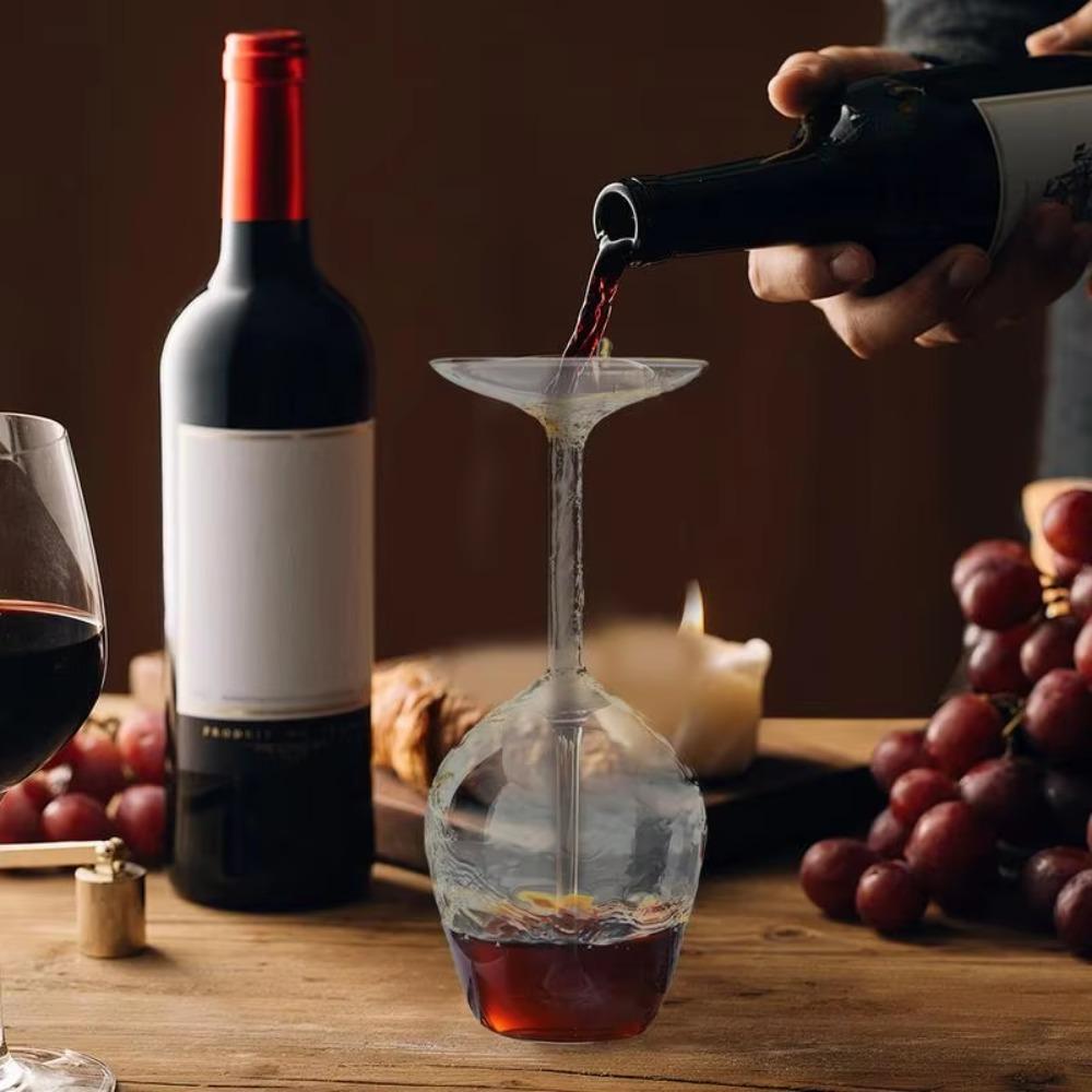 400ML Upside Down Goblet Long Stem Wineglass Bar Tool Inverted Wine Cup Cocktails