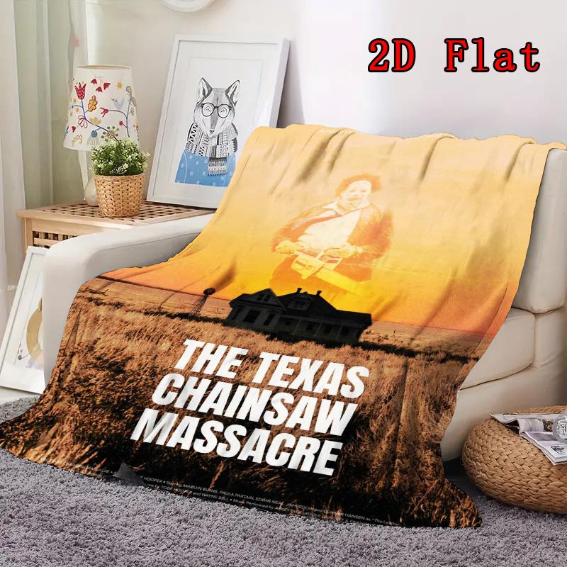 The Texas Chain Saw Massacre 2D Flat Pattern Flannel Blanket High quality All Seasons Warmth and Comfort Perfect for Christmas Gifts.NMT0928253