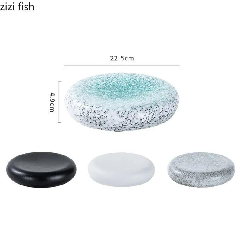 Japanese Sashimi Plate Ceramic Steak Plate Dessert Dim Sum Dish Main Dish Plate Restaurant Artistic Conception Tableware