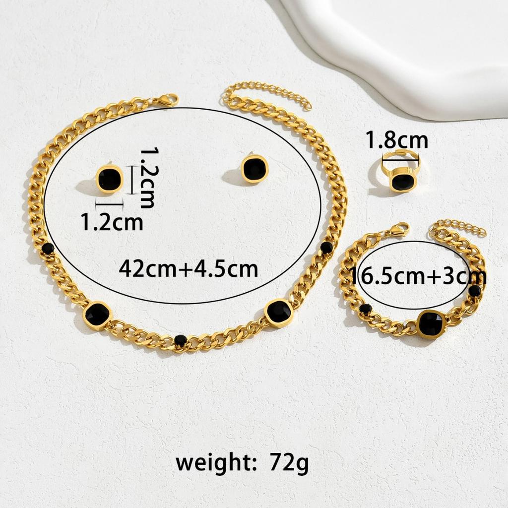 Легкий роскошный персонализированный браслет, кольцо, серьги, инкрустированные бриллиантами, универсальный геометрический дизайн, цепочка на ключицу