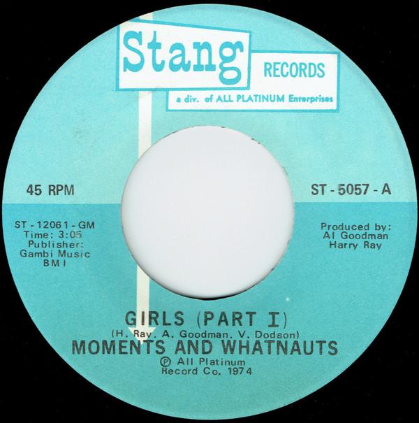 7-дюймовая пластинка MOMENTS & WHATNAUTS - Girls ST5057 Stang Records 1974 США Соул/Фанк Б/У