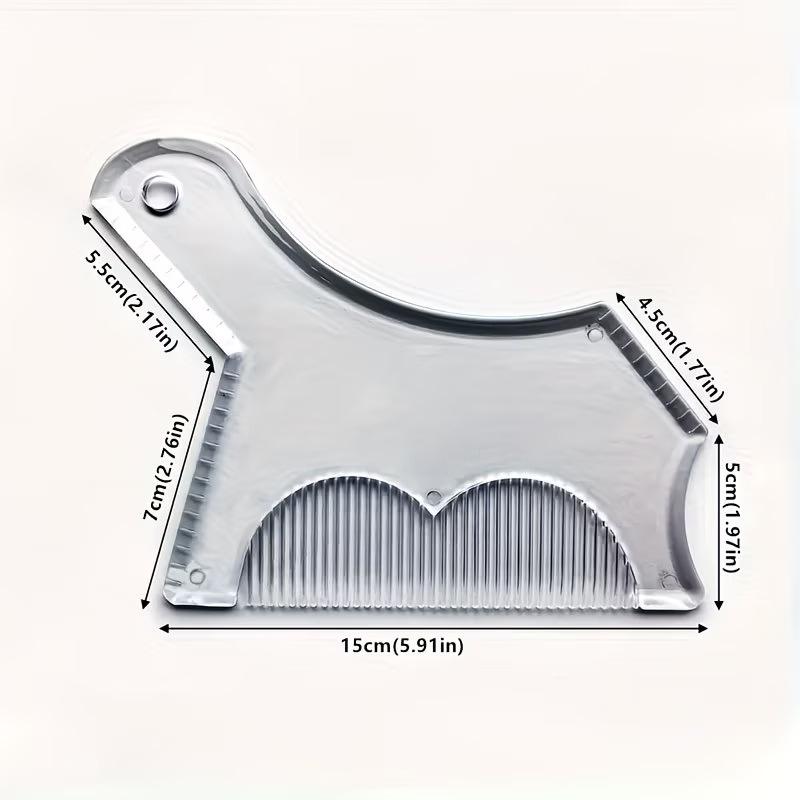 Men's grooming tools with built-in comb and beard styling templates, compatible with any electric shaver, trimmer, or scissors