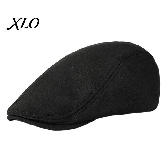 Casual Streetwear Cap Men Woolen Newsboy Flat Cap, Soft Fitted Driving Cabbie Hat, Retro Gentleman Headwear Style Peaked for Spring And Autumn