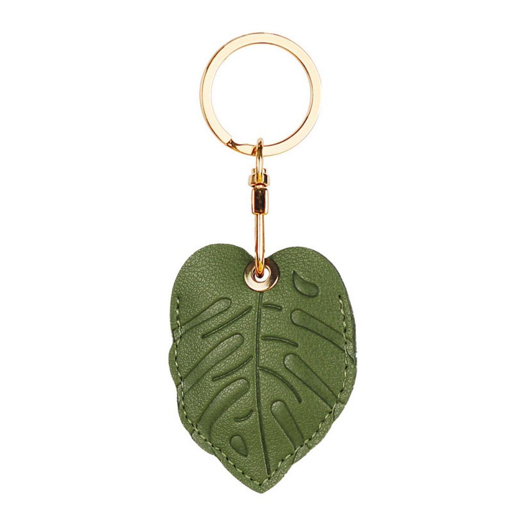 Protective Cartoon Key Holder Fruit Green Leaves PU Fruit Key Rings For Access Card