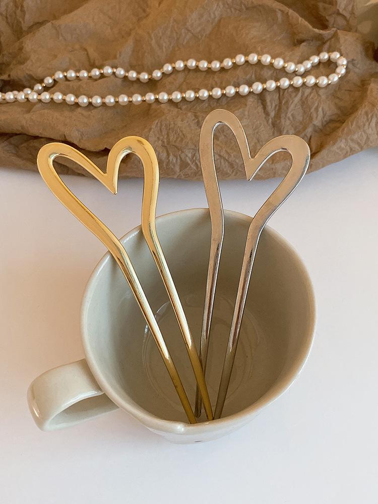 Металлическое сердце женские заколки для волос вилки для волос палочки для волос элегантные U-образные заколки зажимы головной убор женские аксессуары для волос головной убор