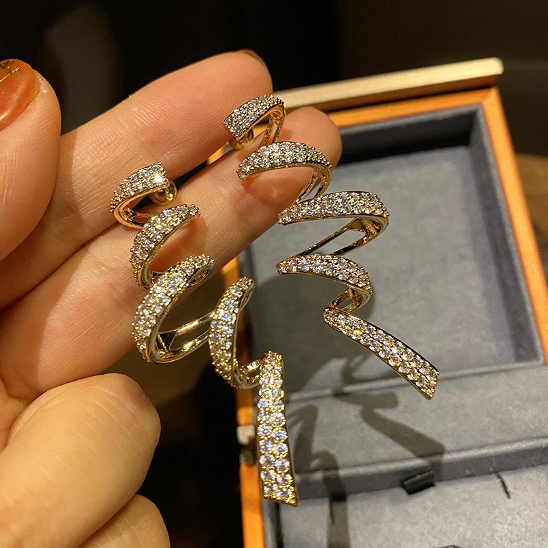 Преувеличенные серьги для женщин, аксессуары для банкетного платья, ювелирные изделия из сверкающего циркония