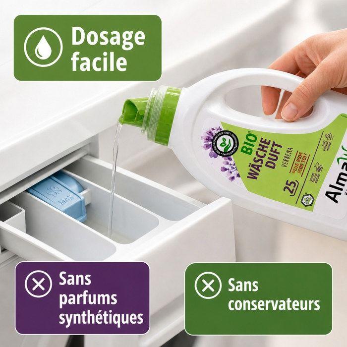 Parfum lessive verveine, senteur linge, 750 ml