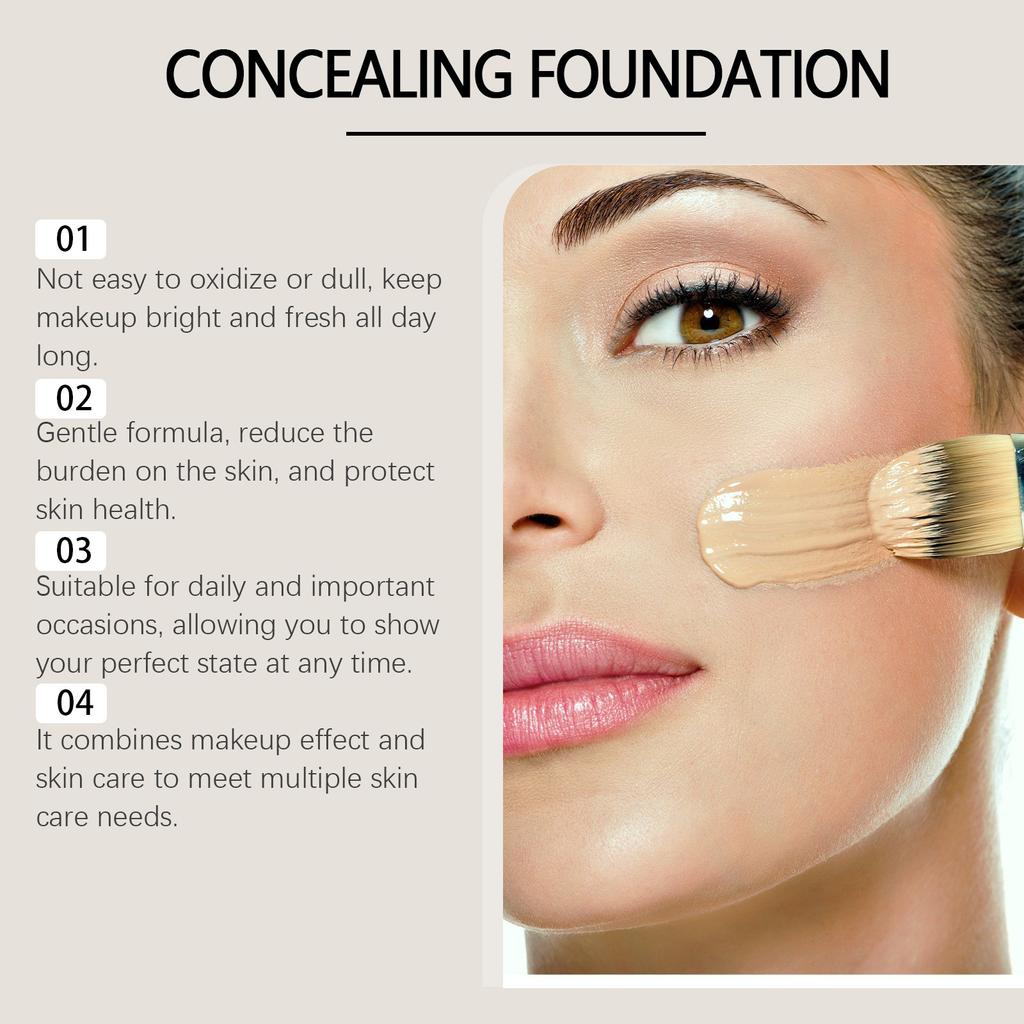 Liquid Concealer Foundation, Moisturizing Light And Lasting Without Makeup Refreshing Moisturizing Skin Care Moisturizing Liquid Foundation 30ml