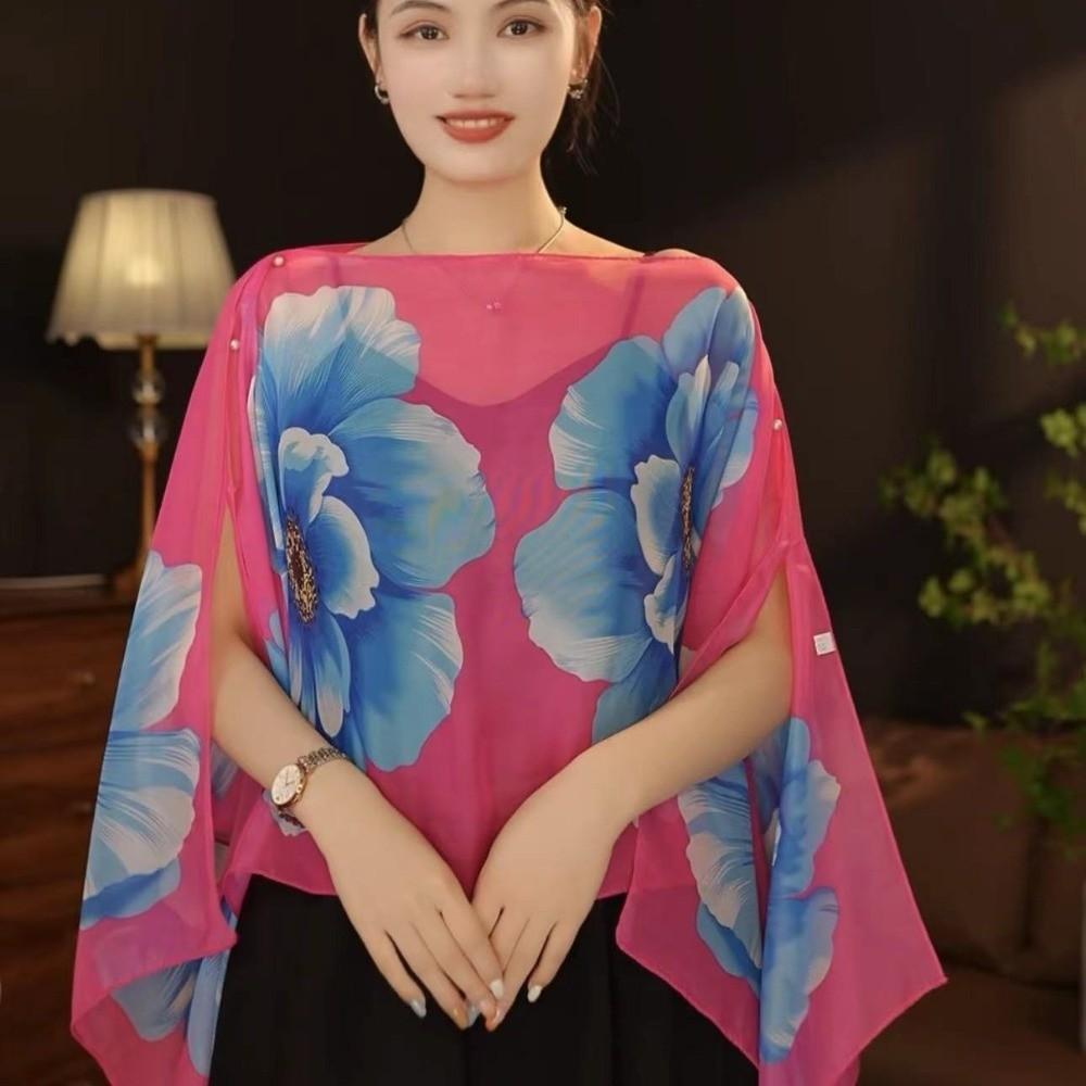 Long Length Breathable Shawl Multifuctional Chiffon Scarf Seaside Sun Protection Shawl  Daily Use