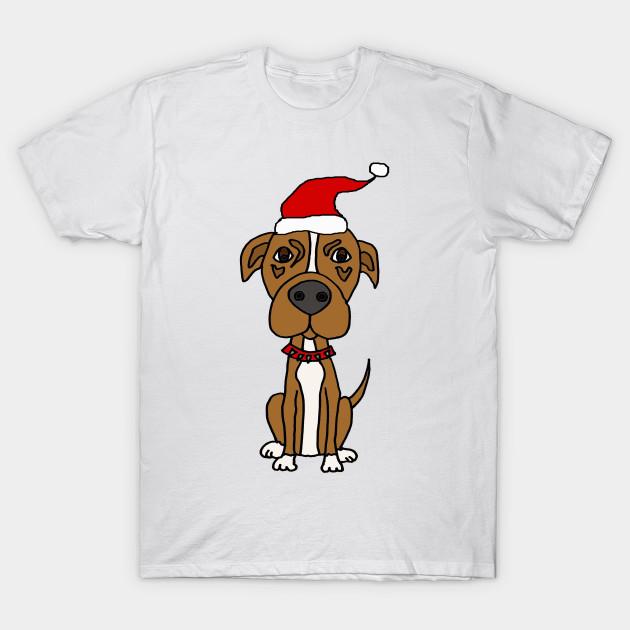 Футболка женская милая питбуль в шапке Санты с рождественским рисунком в стиле Харадзюку с принтом кавайи летняя женская футболка с коротким рукавом