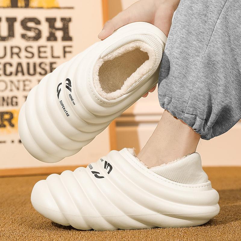 Модные хлопковые тапочки EVa, зимние домашние, наружные, водонепроницаемые, противоскользящие, легкие, теплые, плюшевые, новые стильные туфли, высокое качество, удобные