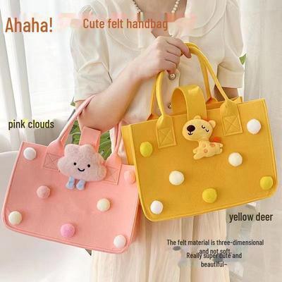 Сумочка из фетра с мультяшным принтом для девочек — идеальный вариант для шопинга, подарка или для мамы