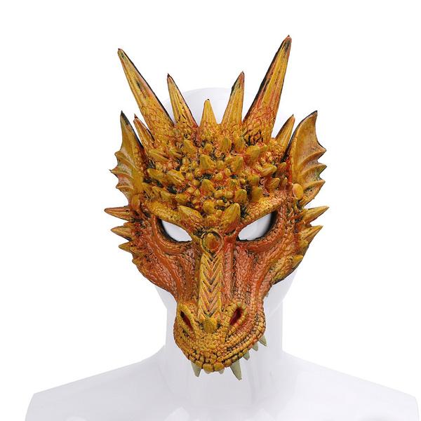 Dragon Mask Half Face Halloween Costume Mask Party Decorations Soft Cosplay Scary Halloween Mask