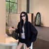 Womens Hooded Sweatshirt Coat Winter Loose Casual Versatile Long Sleeve Top Solid Color