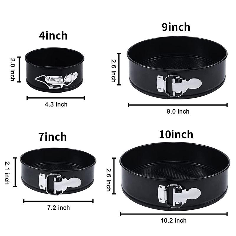 3/4PCS Springform Cake Pans Set Nonstick Baking Mould for Cheesecake Pan Removable Bottom Quick Release Latch Moulds Bakeware