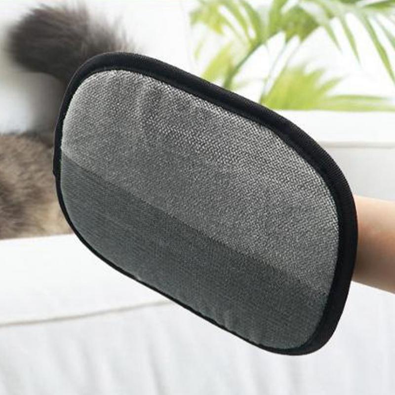 Pet Grooming Glove Reusable Double-Sided  Pet Hair Remover Gloves Static-Free Hair Stripping Mitts Cat Hair Cleaning Tool