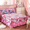 Cotton Bed Skirt Thick Quilted Lace 1.8M Cotton Bedspread One-Piece Mattress Non-Slip Protective Cover