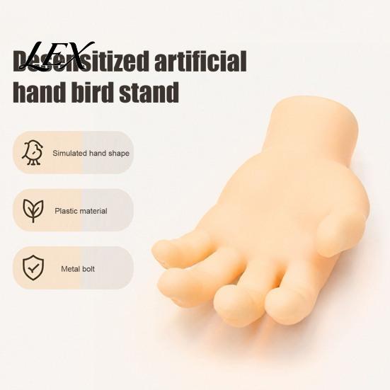 Hand Taming Bird Accessory Hand-Shaped Parrot Perch, Realistic Stand with Screw Fastener, Safe Training Tool Cage Perch for Budgie Cockatiels,