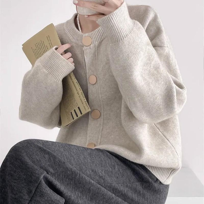 Свитера Пальто Кардиган для Женщин Осень Зима Большой Размер Винтажный Свободный Длинный Рукав Вязаный Кардиган Свитера Куртка