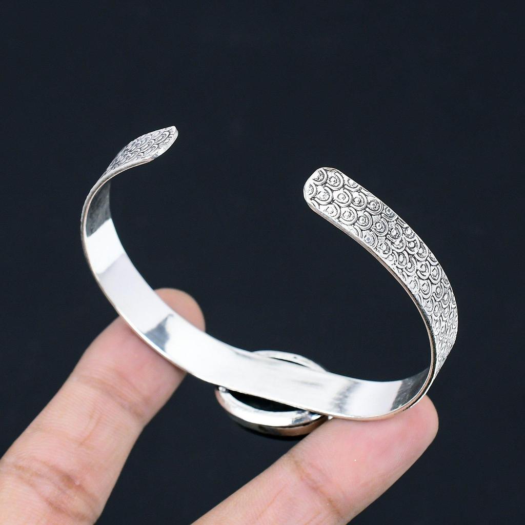 Womens day Sale 925 Silver Oval Kambaba Jasper Gemstone Boho Wife Bangle Jewelry
