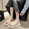 Summer New Peep Toe Slippers for Women Fashion Platform Casual Beach Shoes Female Home Non -slip Floor Designer Slides