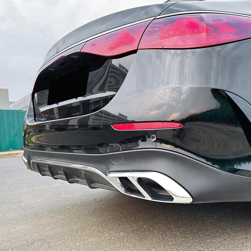 For Mercedes Benz E-Class W214 2024+ E260 300 ABS Car Rear Exhaust Muffler Pipe Cover Trim Tail Throat Frame