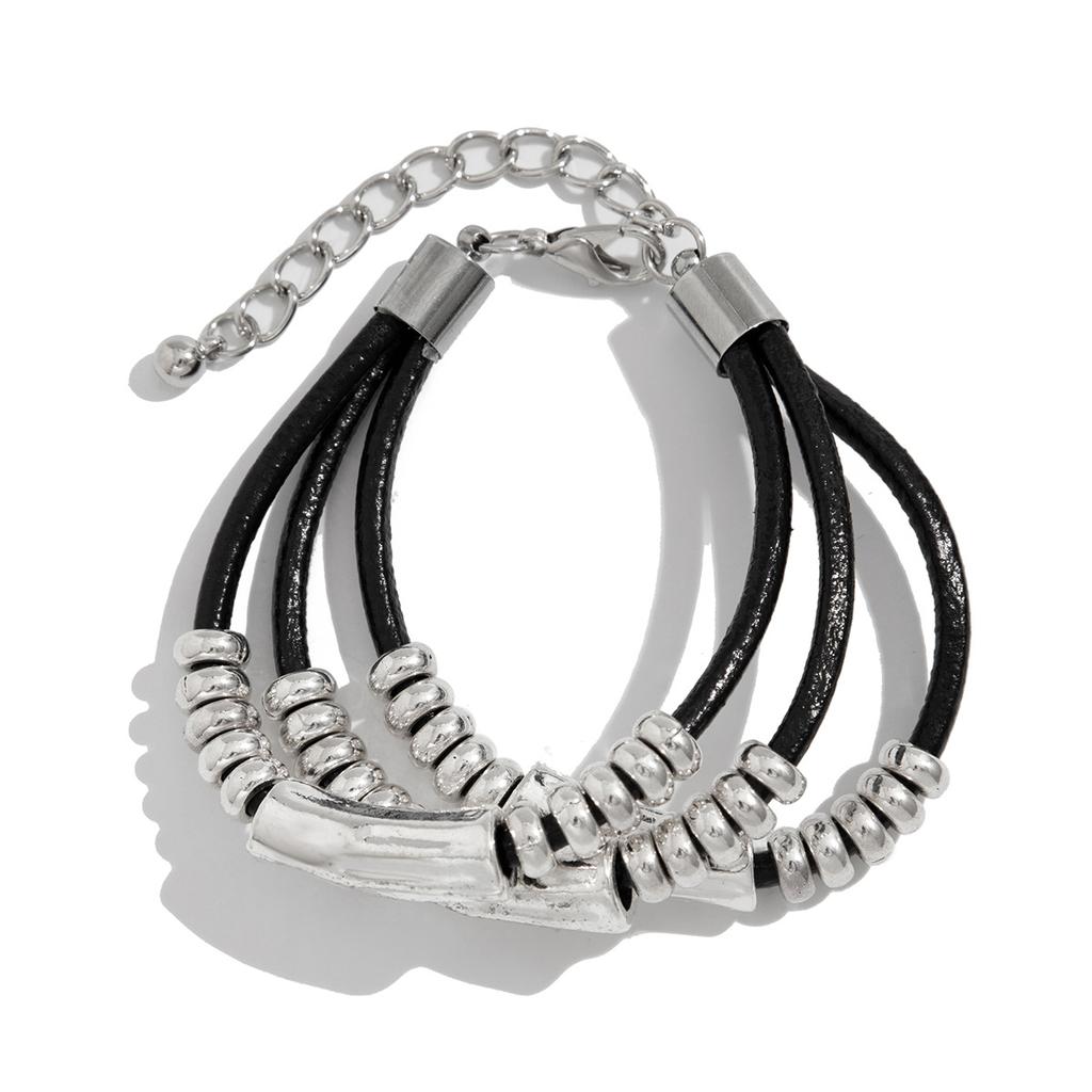 Винтажный набор браслетов на локоть с бусинами, геометрический браслет с индивидуальностью холодного ветра, ювелирные изделия