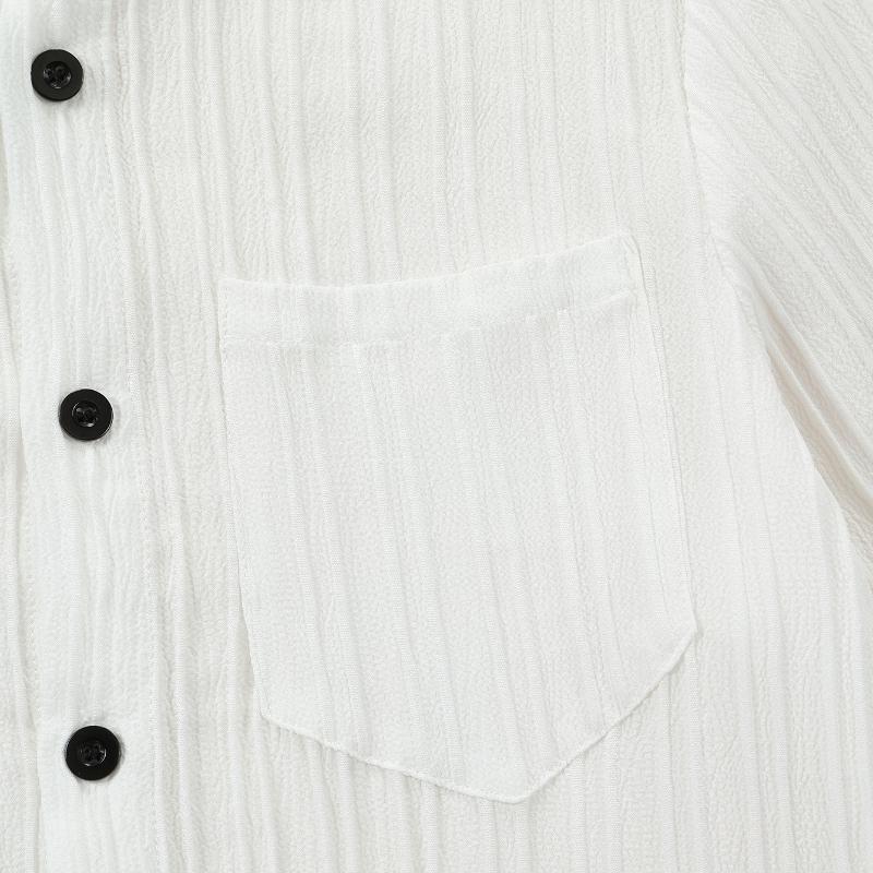 Студенческая форма, рубашка с галстуком, белая рубашка с длинными рукавами для мальчиков, блузка из гофрированной ткани для мальчиков с эластичным галстуком, верх