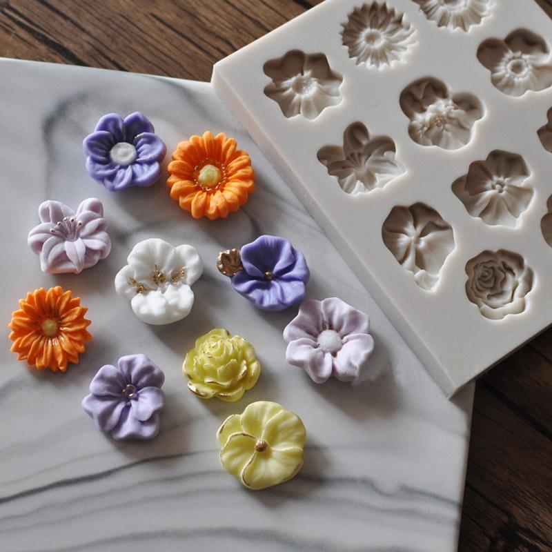 Подсолнух Роза Цветы Форма Торт DIY Домашнее украшение Формы для шоколада Силиконовые 3D Формы Инструменты Кухонные гаджеты Аксессуары
