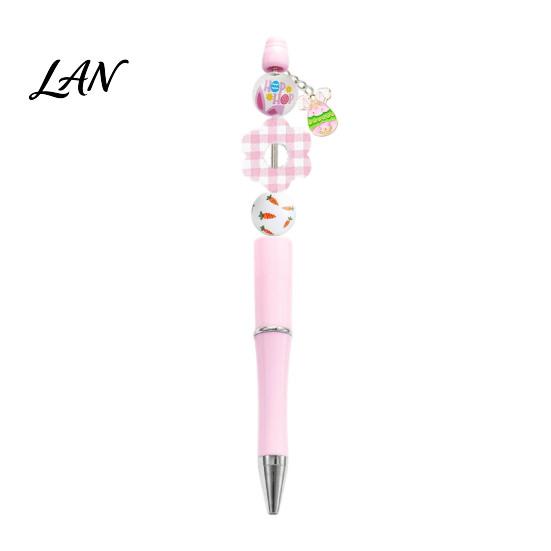 Art And Craft Pen Kits Beaded Ballpoint Set, DIY Easter Kit, with Colorful Fun School Supplies Bunny Egg Beads Decor, Creative Handwriting Tools