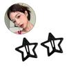 2pcs Black/ Gray Star Shape Hairpins Hot Girls Metal Star Hair Clip Y2k Style Barrettes Cute Star Hair Clip for Teens