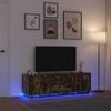 VidaXL TV Cabinet with LED Lights Smoked Oak 160.5x41x50 Cm, TV Stand, TV Unit, Multimedia Unit, TV Bench, Furniture 3328430