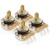 Musiclily Pro HD 500K B-Curve Pot, Brass Short Split Shaft 1/4" Potentiometer for Electric Guitar/Bass (Set of 4)